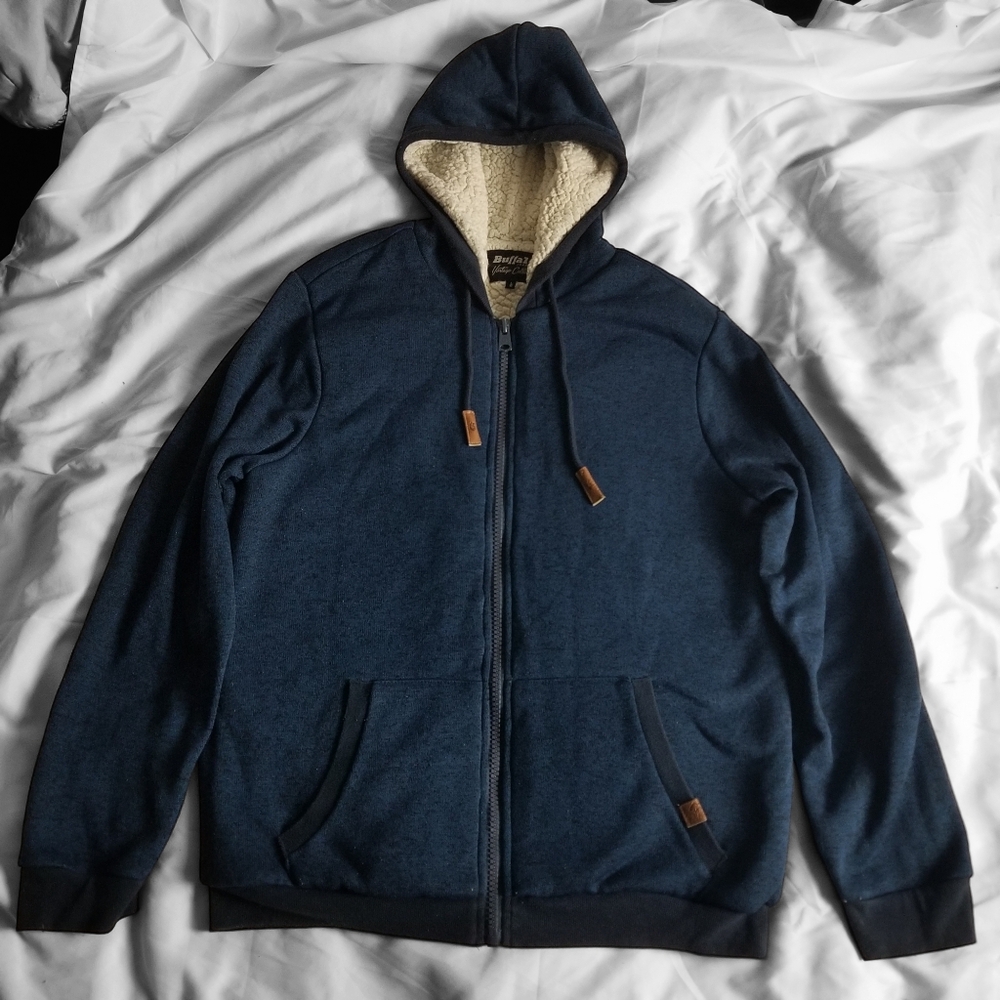 Buffalo Jeans Sherpa Fleece Lined Zip Up Jacket